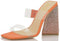 $55 Orange Triangular Block Heel